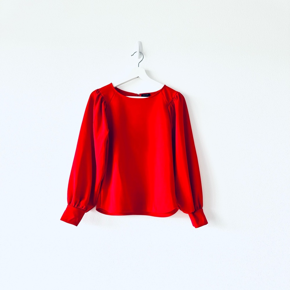 Ann Taylor Cinched Shoulder Top , Long Sleeve Top